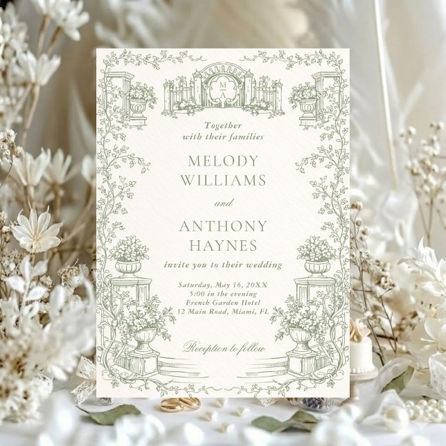 Convite Floral Art Nouveau–Inspired Wedding Stationery (Criador carregado)