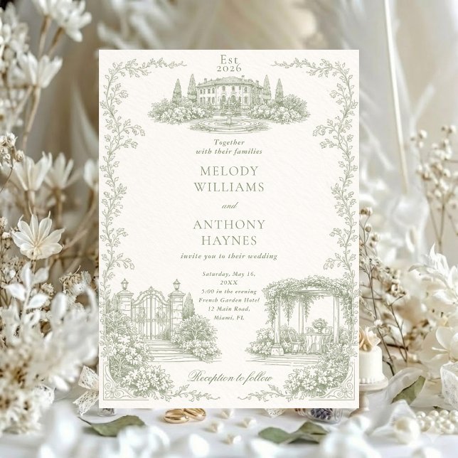 Convite Floral Art Nouveau–Inspired Wedding Stationery Inv (Criador carregado)