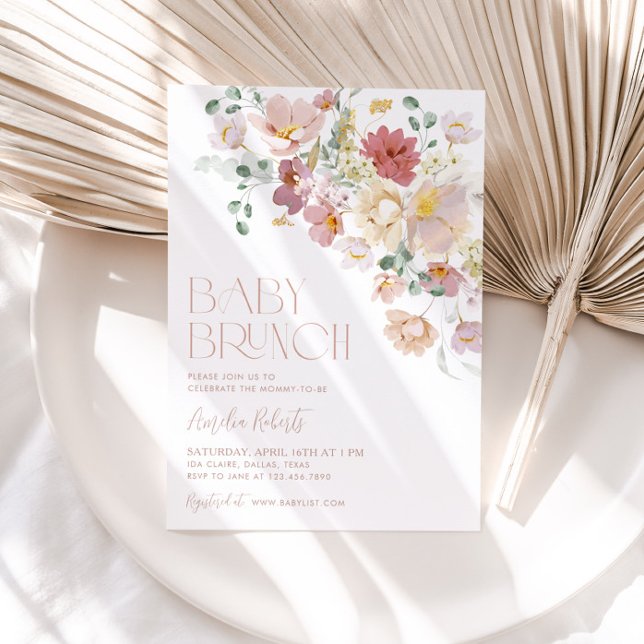 Convite Floral Baby Brunch (Criador carregado)