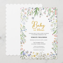 Convite Floral Baby Shower invitation, Baby in Bloom