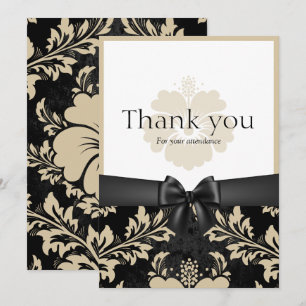 Convite floral bege de casamento obrigado