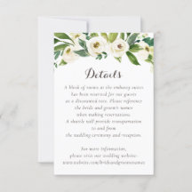 Floral Beige White Greenery Elegante Detalhes do C