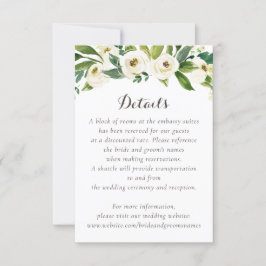 Convite Floral Beige White Greenery Elegante Detalhes do C