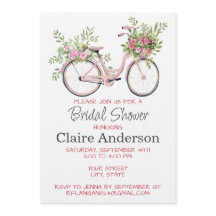 Floral Bicycle Bridal Shower Invitation,
