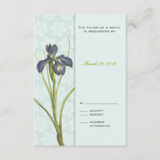 Convite Floral Blue Iris RSVP 2