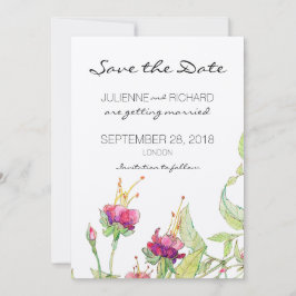 Convite Floral Bohemiano Moderno para Casamento - Salve a