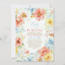 Convite Floral Boho Elegant Baby in Bloom Baby Shower