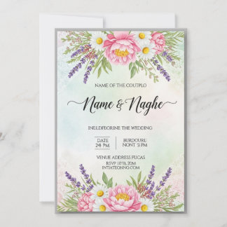 Convite Floral Boho Wedding Invitation