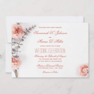 Convite Floral bonito de Flores de Núcleo de Blush