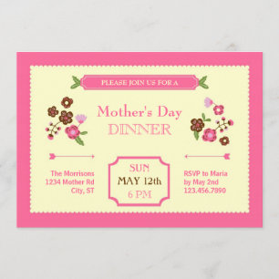 Convite floral bonito do dia das mães