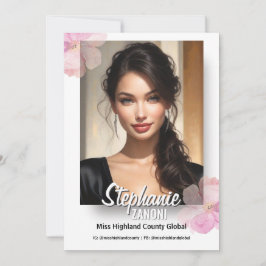 Convite Floral Border Promotional Pageant Prints | QR Code