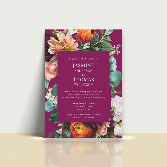 Convite Floral  Botanical Wedding Invitation (Criador carregado)
