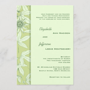 Convite floral botânico verde do casamento do