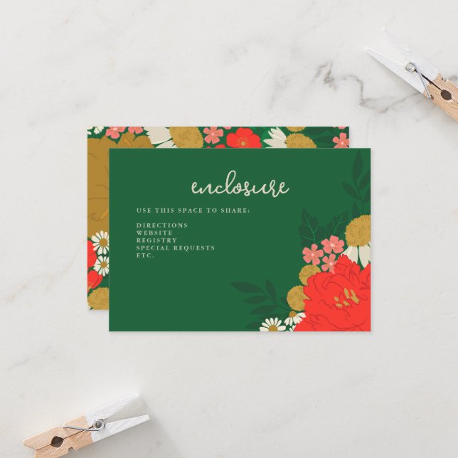 Convite Floral Bouquet Bridal Shower Invitation Insert (Frente/Verso In Situ)