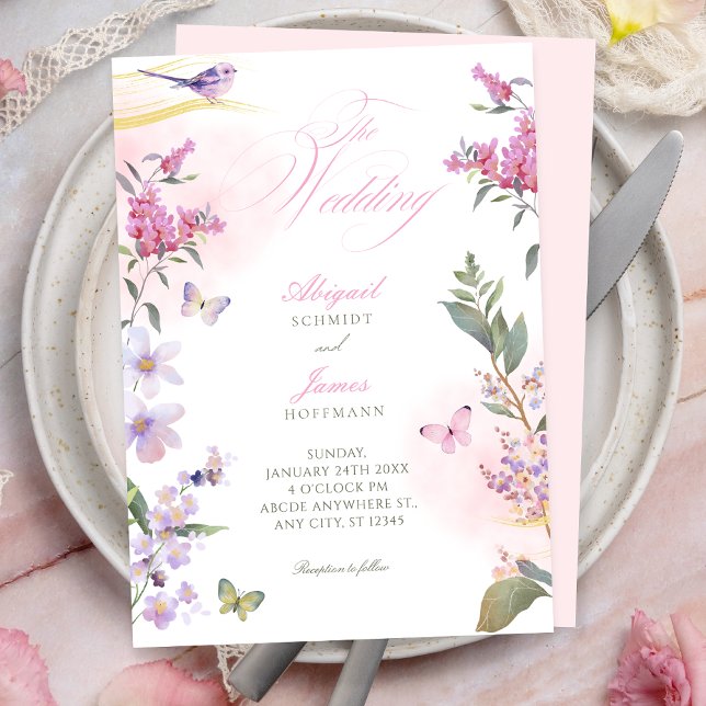 Convite Floral branch wedding  (Criador carregado)