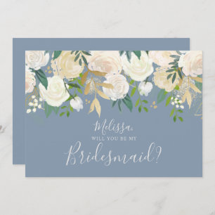 Convite Floral Branco De Água Branca Você Será Minha Coleg