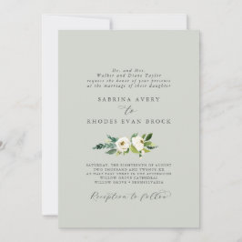 Convite Floral Branco Elegante | Casamento Formal De Sage