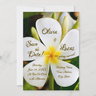 Convite Floral Branco Tropical - Novos Começos - Casamento
