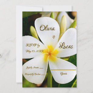 Convite Floral Branco Tropical - Novos começos - RSVP