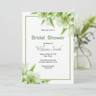 Convite Floral Bridal Shower Invitation Card Template