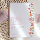 Convite Floral Bridal Shower Invitation Wildflowers Modern<br><div class="desc">A pretty floral invitation for your bridal shower,  featuring pink wildflowers.</div>