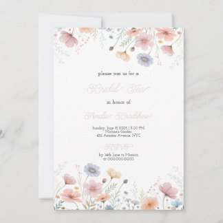 Convite Floral Bridal Tea Invitation Spring Garden Party 