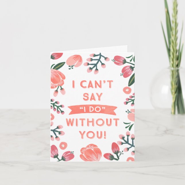 Convite Floral Bridesmaid | Bridesmaid (Frente)