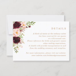 Convite Floral Burgundy Blush Greenery Detalhes do Casamen