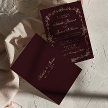 Floral Burgundy Sofisticado Boho Chic Casamento de