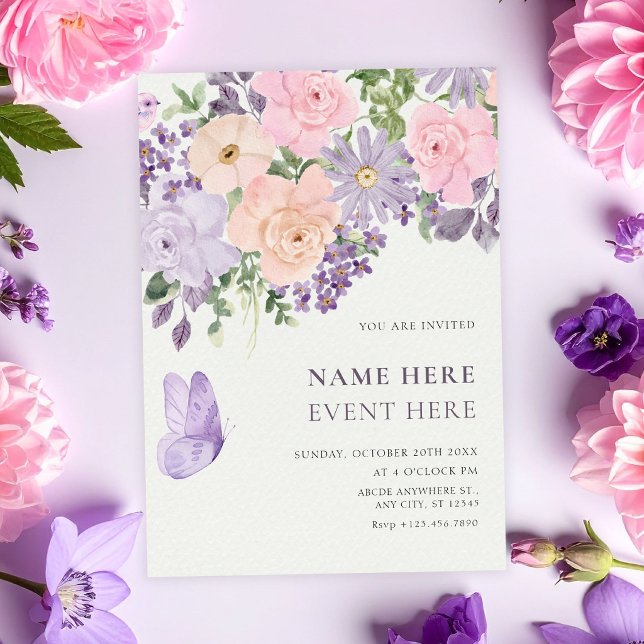 Convite Floral butterfly  (Criador carregado)