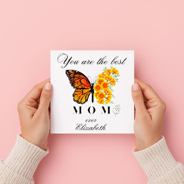 Convite Floral Butterfly Mother's Day Personalized Card