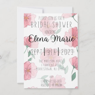 Convite Floral Cereja-Rosa