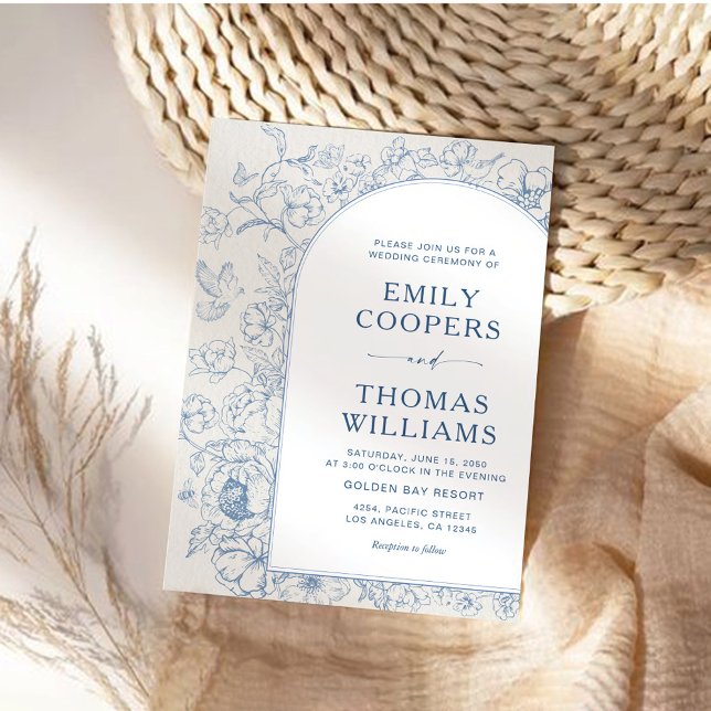 Convite Floral Chinoiserie Wedding (Criador carregado)