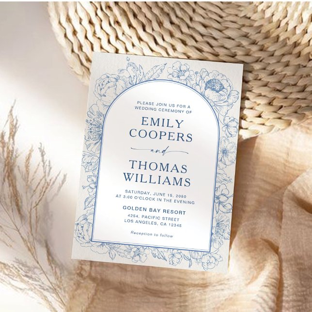 Convite Floral Chinoiserie Wedding (Criador carregado)
