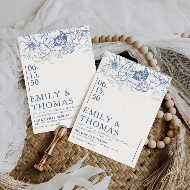 Convite Floral Chinoiserie Wedding (Criador carregado)