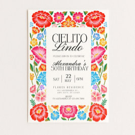 Convite Floral Cielito Lindo Digital Birthday Party Mexica