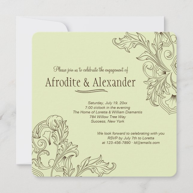 Convite floral clássico (Frente)