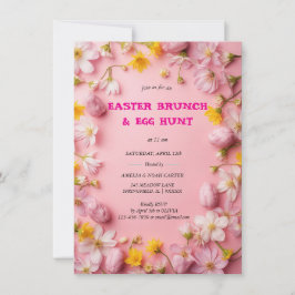 Convite Floral Colorful Easter BRUNCH & HUNT