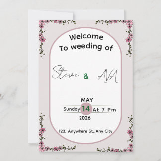 Convite Floral Colorful Elegant Wedding Invitation