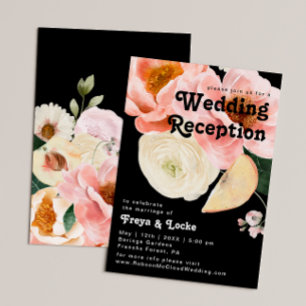 Convite Floral Colorido Ousado   Recepção de Casamento Pre