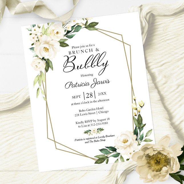 Convite Floral com Brunch e Bubbly no Orçamento  (Criador carregado)