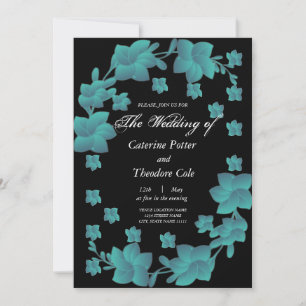 Convite Floral,convite para flores de turquesa