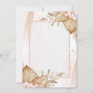 Convite Floral Cor-de-rosa e Coral