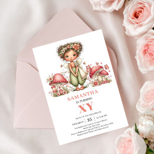 Convite Floral Corado de 2º Aniversário da Fada Fe