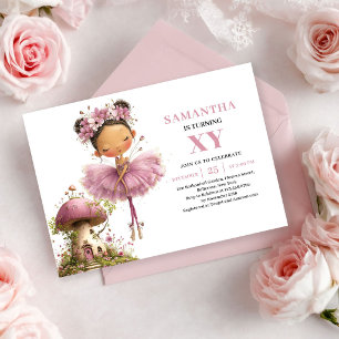 Convite Floral Corado para o 5º Aniversário da Men