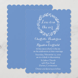 Convite Floral Cornflower Blue Weding Flower Love Wreath