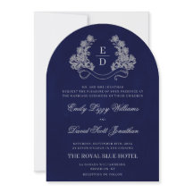 Floral Crest Monogram Navy Heritage Wedding