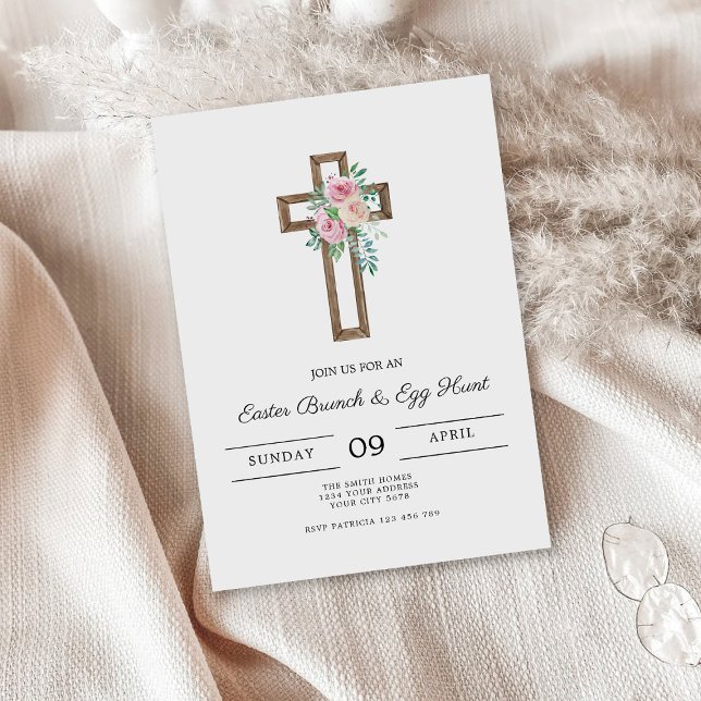 Convite Floral Cross Easter Brunch (Criador carregado)