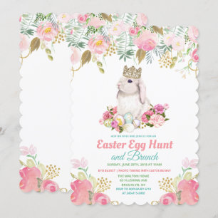 Convite floral da aguarela da caça do ovo da