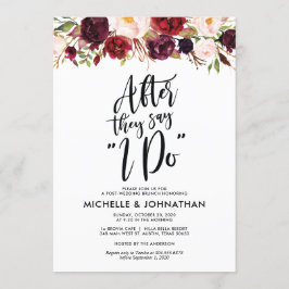 Convite floral da refeição matinal do casamento do